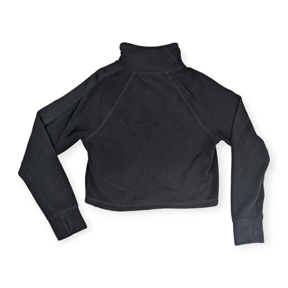 Calvin Klein Performance Black Logo 1/4 Zip Cropped Fleece Top Size Small - Picture 6 of 8